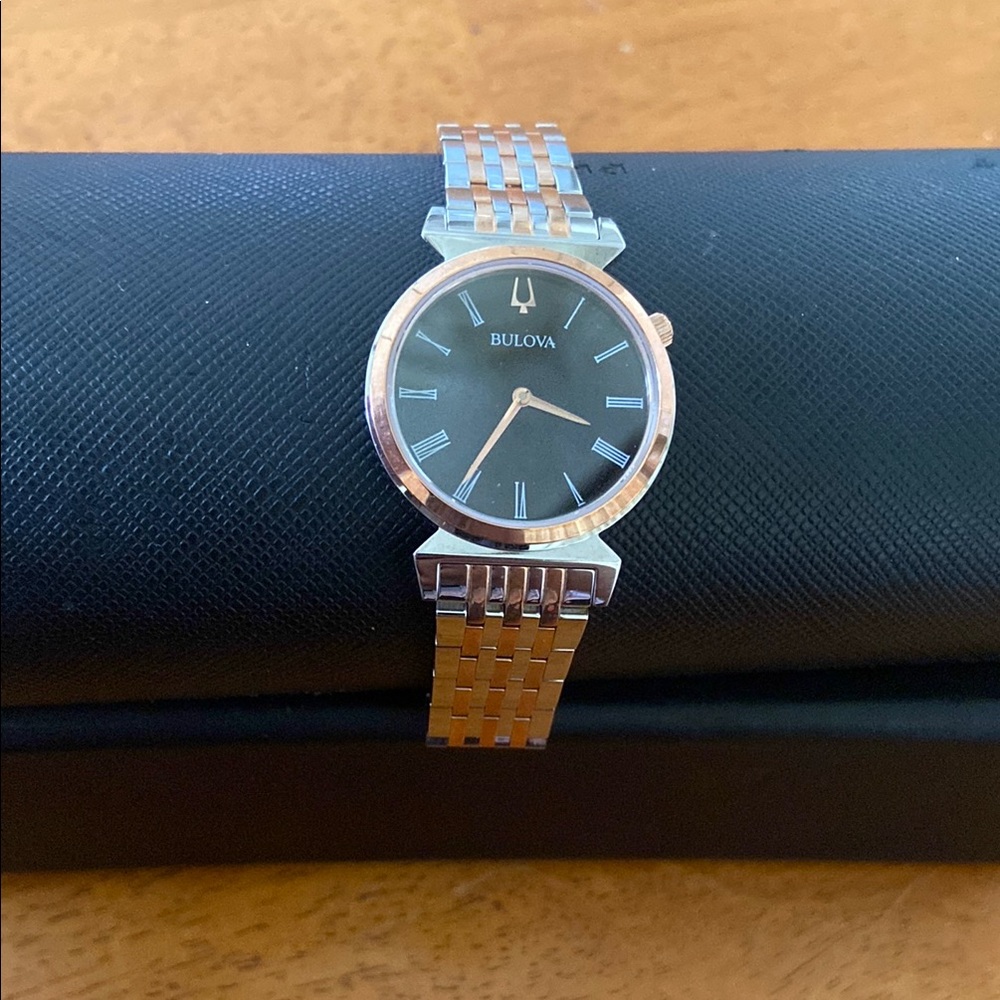 Bulova Men's Two-Tone Watch - Black and Gold
